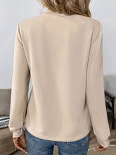 Leopard print lace-up round neck loose casual top